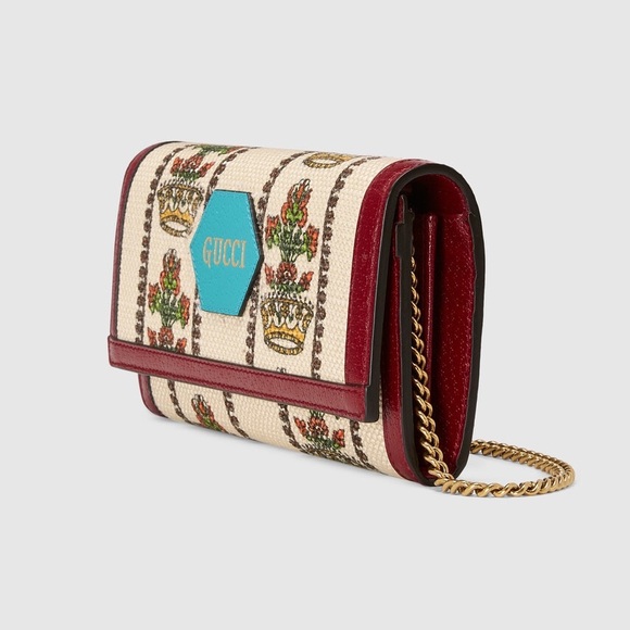 SOLD! Gucci 100 Centennial Collection Chain Wallet in Ivory Jacquard *RARE* - Picture 8 of 12